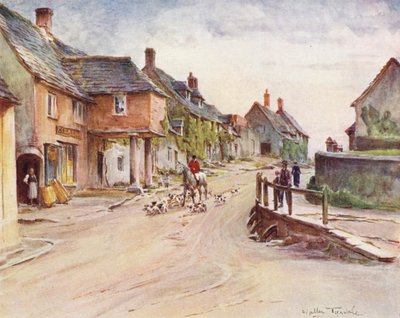 Wessex: East Street, Corfe Castle (litografia a colori) da Walter Frederick Roofe Tyndale
