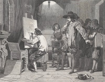 Sebastian Gomez scoperto dal suo maestro Murillo al lavoro, da Illustrated L... da Walter George Mason