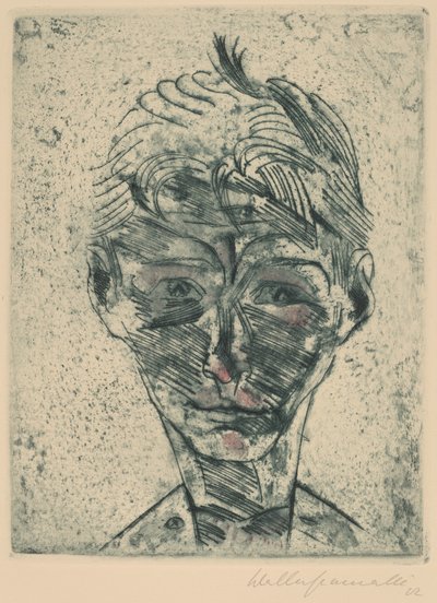 Busto di un giovane, Autoritratto da Walter Gramatte