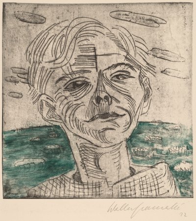 Uomo al mare, autoritratto da Walter Gramatte