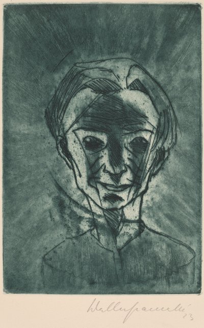 Lächelnder Kopf (Autoritratto), 1923 da Walter Gramatte