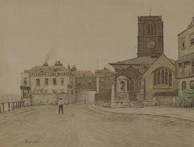 Alldins Coal Wharf e Chelsea Old Church, Londra da Walter Greaves