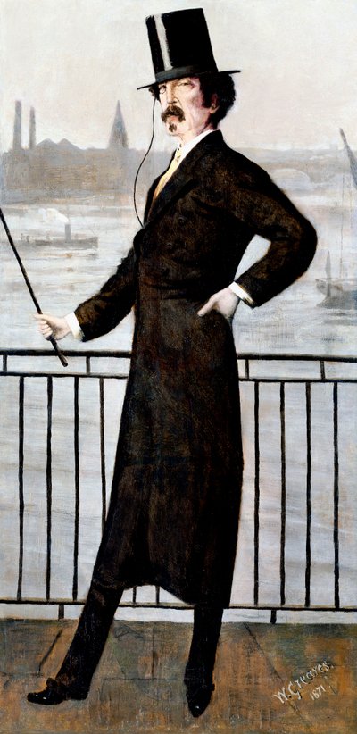 James Abbott McNeill Whistler sulla vedetta della sua casa a Lindsey Row, Chelsea, 1871 da Walter Greaves