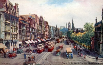Princes Street, Ovest, Edimburgo da Walter Henry Sweet