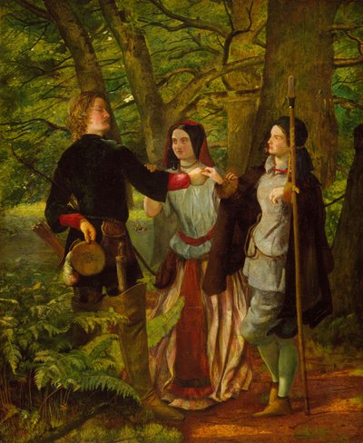 Come Vi Piace - Atto IV Scena I - Rosalind Istruisce Orlando nella Cerimonia del Matrimonio o Il Finto Matrimonio di Orlando e Rosalind da Walter Howell Deverell