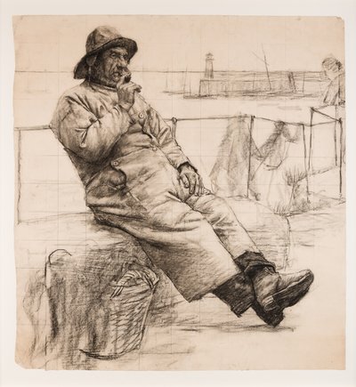 Pescatore che fuma una pipa da Walter Langley
