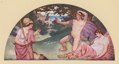 Teseo al comando di Minerva abbandona Arianna addormentata (litografia a colori) da Walter MacEwen