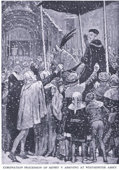 Processione di incoronazione di Enrico V che arriva all