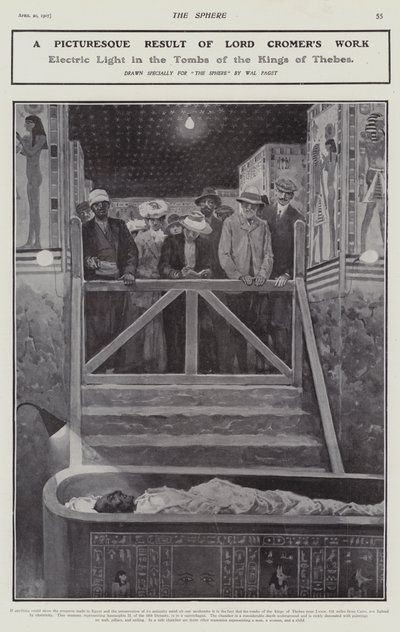 Luce elettrica nelle tombe dei Re di Tebe da Walter Paget