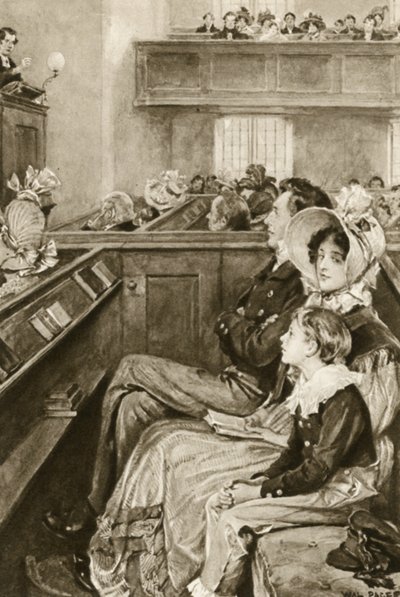 John Ruskin da ragazzo che osserva il predicatore da Walter Paget