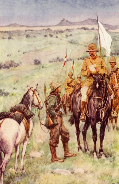 Lord Kitchener e il messaggero del generale Cronje, Paardeberg da Walter Paget
