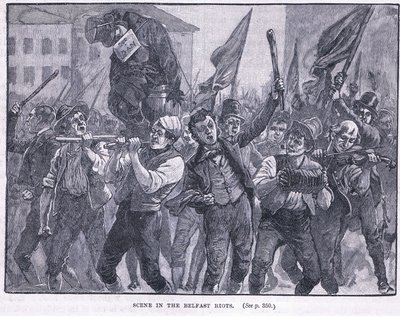 Scena nei disordini di Belfast 1864 d.C. da Walter Paget