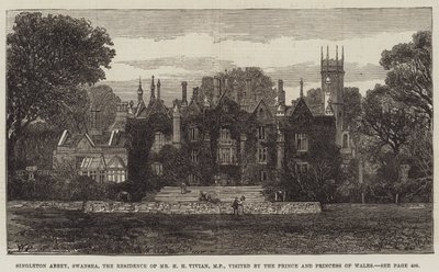 Singleton Abbey, Swansea, la Residenza di Mr H H Vivian, MP, visitata dal Principe e dalla Principessa del Galles da Walter Paget