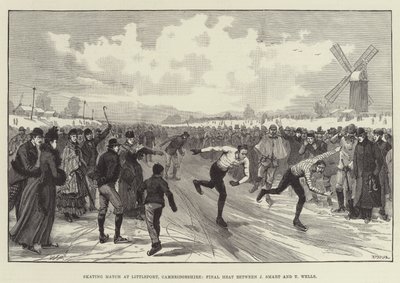 Gara di pattinaggio a Littleport, Cambridgeshire, finale tra J Smart e T Wells da Walter Paget