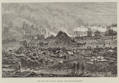 La guerra civile in Cile, Iquique, dopo il bombardamento da Walter Paget