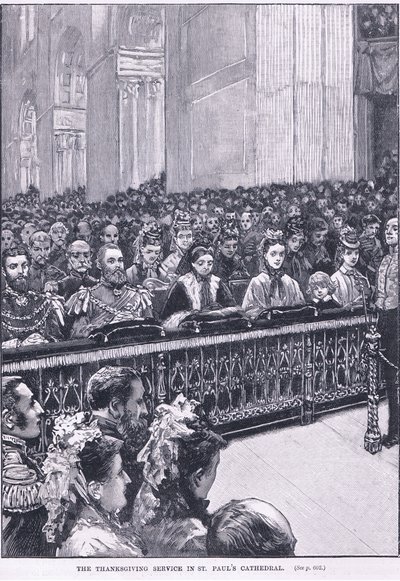 Il servizio di ringraziamento nella Cattedrale di San Paolo 1871 d.C. da Walter Paget