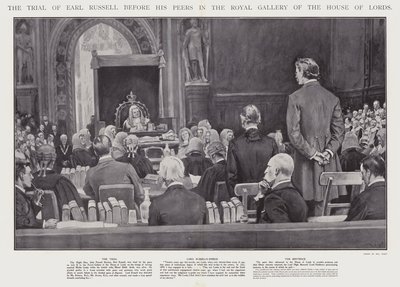 Il processo del conte Russell davanti ai suoi pari nella Galleria Reale della Camera dei Lord, Westminster (litografia) da Walter Paget