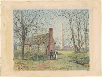 Il cottage di David Burns e il Monumento a Washington da Walter Paris