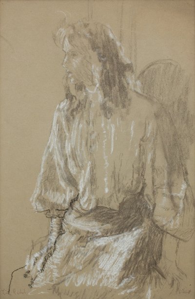 Piccola Rachele, 1906 circa (gesso bianco e nero su carta grigia) da Walter Richard Sickert