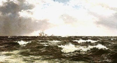 Marina con navi a metà canale da Walter Shaw