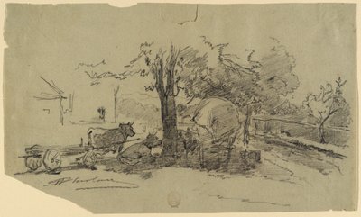 Piazza di un villaggio da Walter Shirlaw