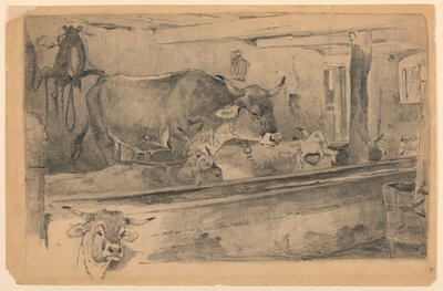 Studio di bestiame per la tosatura delle pecore da Walter Shirlaw