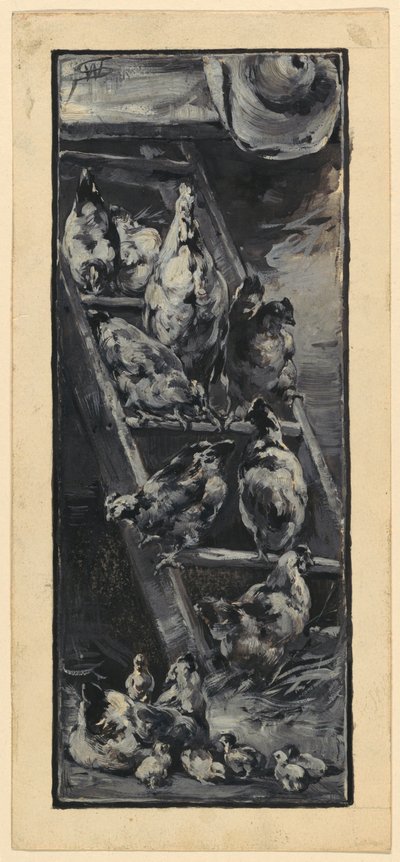 Gallo e galline da Walter Shirlaw