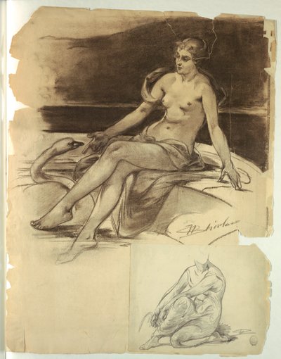 Ragazza con cigno da Walter Shirlaw