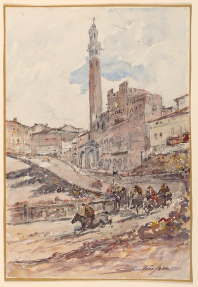 Corsa di Cavalli, Siena, Italia da Walter Shirlaw