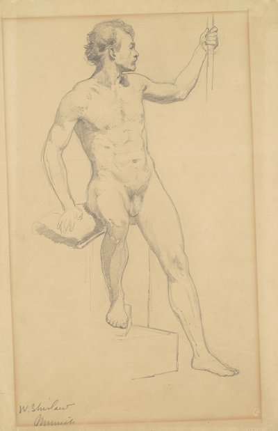 Nudo maschile seduto da Walter Shirlaw