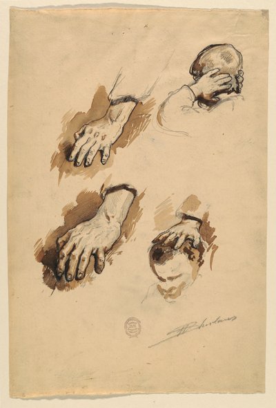 Studi di mani da Walter Shirlaw