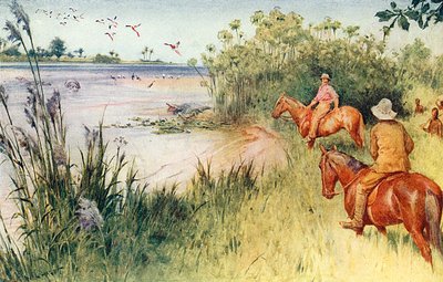 Livingstone e Oswell raggiungono lo Zambesi a Sesheke da Walter Stanley Paget
