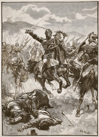Il Principe Nero alla battaglia di Crecy, illustrazione da 