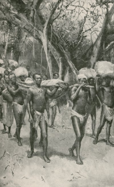 I seguaci del Dr. Livingstone trasportano il suo corpo imbalsamato alla costa da Walter Stanley Paget
