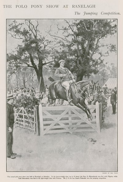 La mostra di pony da polo a Ranelagh, la competizione di salto da Walter Stanley Paget
