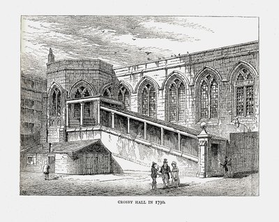 Crosby Hall nel 1790, 1878 da Walter Thornbury