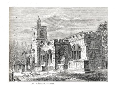 St. Dunstans Stepney. Da una vista presa nel 1803 da Walter Thornbury