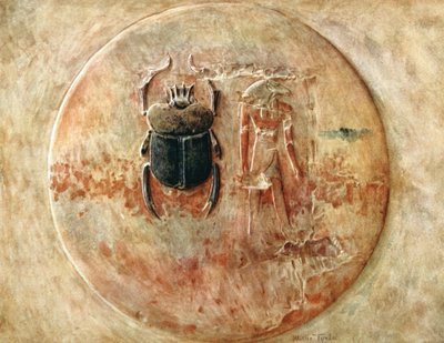 Scarabèo e Ra, Tomba di Seti, Egitto, 1910 da Walter Tyndale