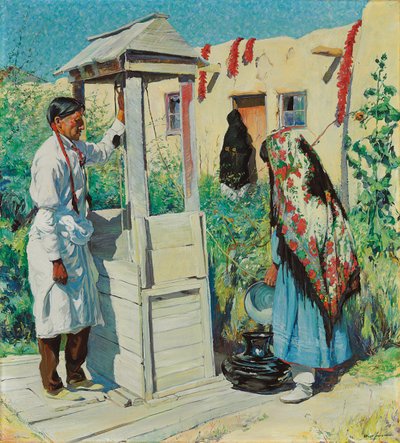 Scena di un pozzo Pueblo da Walter Ufer