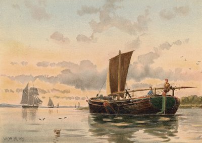 Chiatta che sale il Medway da Walter William May