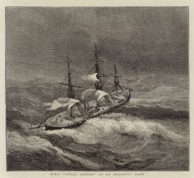 HMS Royal Alfred in una tempesta atlantica da Walter William May