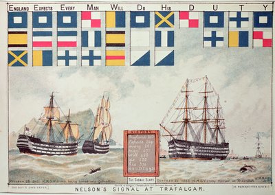 Il segnale di Nelson a Trafalgar nel 1805, da 