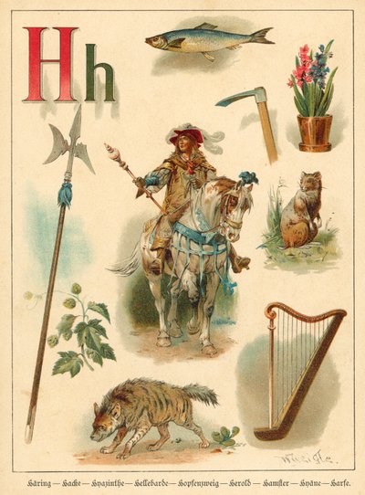 Lettera H (cromolitografia) da Walter Zweigle