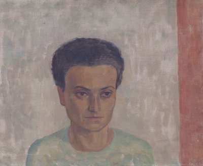 Signora S. Schönberger in camicetta verde da Walther Gamerith