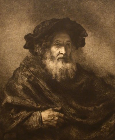 Senza titolo: Vecchio in stile Rembrandt da Waltner