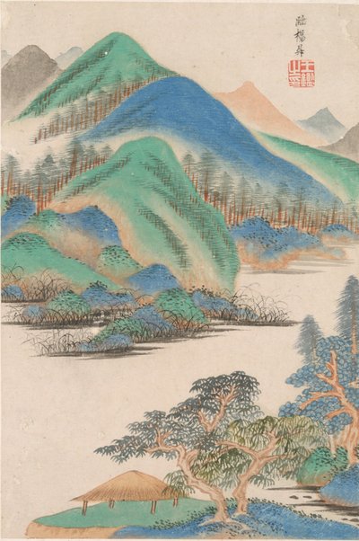 Paesaggio nello stile di vari antichi maestri: Paesaggio dopo Yang Sheng da Wang Jian