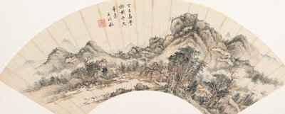 Paesaggio dopo Huang Gongwang, datato 1677 da Wang Shimin