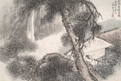 Lettura allo studio del pino appartato (Song yin an) da Wang Su
