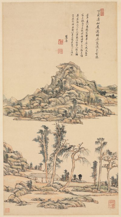 Paesaggio nello Stile Colorato di Ni Zan da Wang Yuanqi