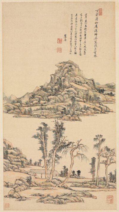 Paesaggio nello stile colorato di Ni Zan da Wang Yuanqi